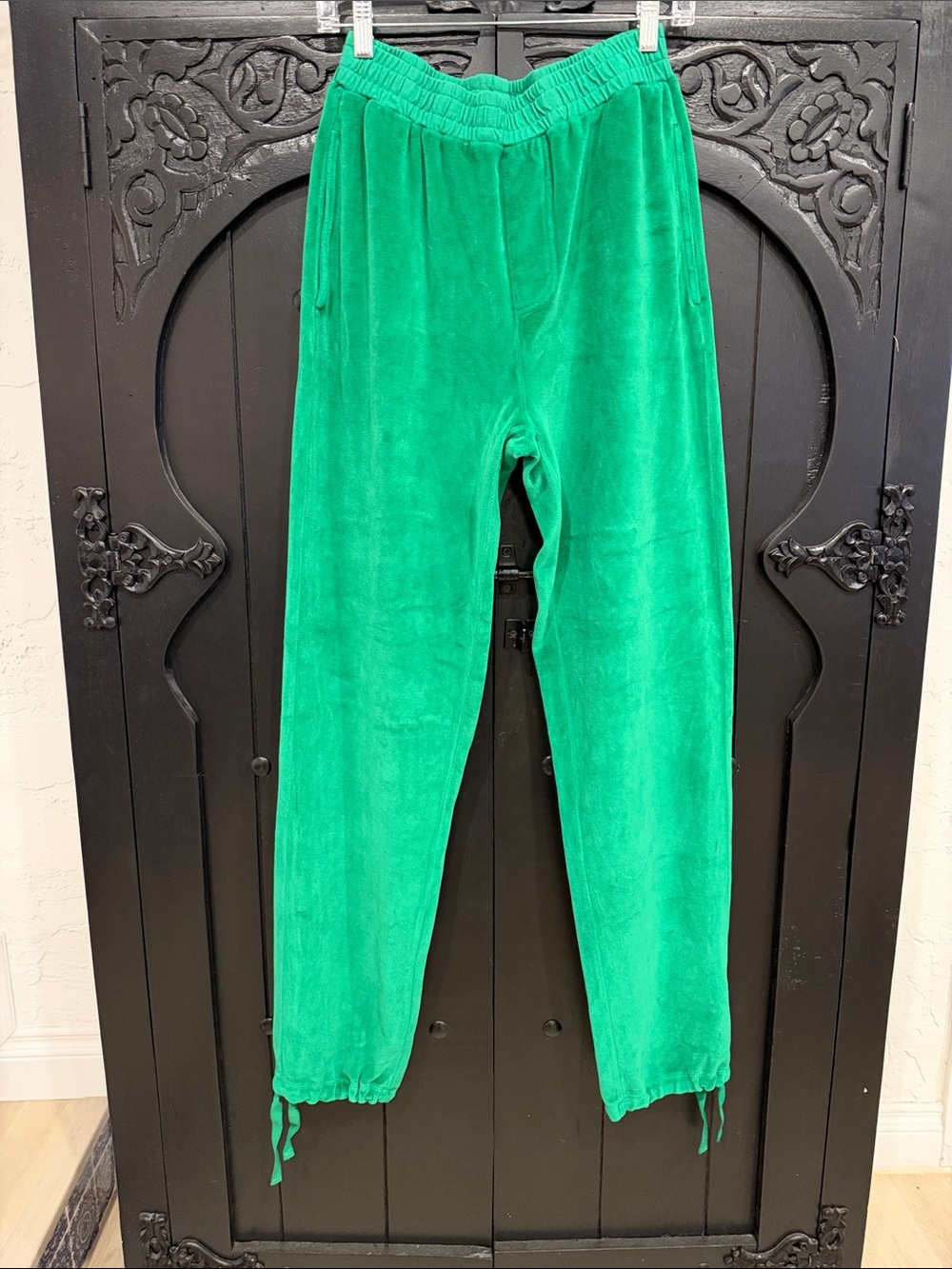 Suzi Kondi Bright Green Velour Joggers